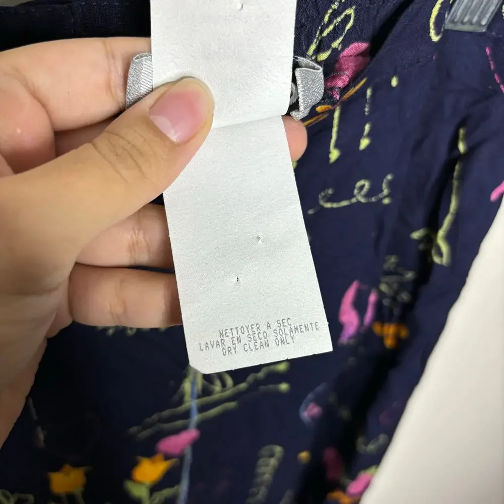 Stonebridge Navy Floral Vintage Maxi Skirt Sz M